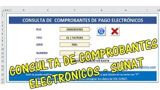 Consulta de comprobantes electrónicos SUNAT  Macro Excel [upl. by Derick]