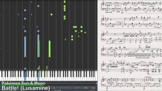 Battle Lusamine  Pokémon Sun amp Moon Synthesia Piano Tutorial [upl. by Glenda]