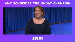 Amy Schneider Talks About How It Feels to Be a 10Game Champion  JEOPARDY [upl. by Ysdnyl794]