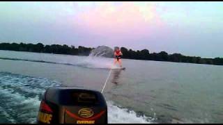 Wakeboarden mit Suzumar 310 RIB Schlauchboot 15 PS Evinrude Motor [upl. by Annelak635]