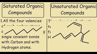 Saturated Organic Compounds Vs Unsaturated Organic Compounds [upl. by Uba]