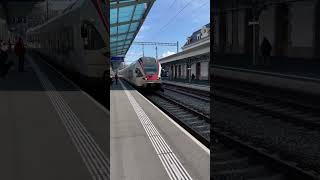 Train 🚆 Arrival Renens Gare Switzerland [upl. by Notsag]