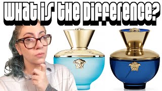 Comparing and Reviewing Versace Dylan Turquoise amp Dylan Blue pour Femme Fragrances  Beauty Meow [upl. by Efram]