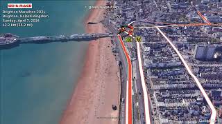 Brighton Marathon 2024 fly over the marathon course Video of the race path [upl. by Leid]