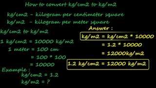 how to convert kgcm2 to kgm2  pressure converter [upl. by Anigroeg]