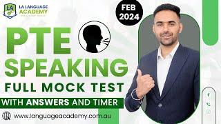 PTE Speaking Full Mock Test with Answers  February 2024  LA Language academy PTE NAATI IELTS [upl. by Nuaj]