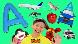 Letter A Song  Learn the Alphabet with Matt  What Starts with A [upl. by Buehrer]