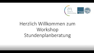 Workshop zur Stundenplanerstellung [upl. by Yentuoc]