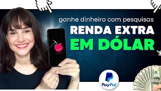 ✅NÃO REPROVA Top Site de Pesquisas P Você Ganhar Renda Extra em Dólar sem perder tempo INICIANTES [upl. by Yrellam]