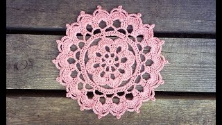 Crochet Flower Summer Haze Doily Tutorial Easy For Beginners [upl. by Aerdnak296]