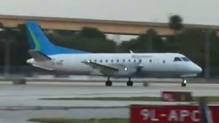 SkyBahamas Saab 340 Takeoff from Ft Lauderdale on 09L [upl. by Berthold]