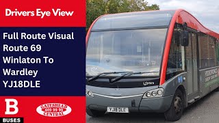 DEV FULL ROUTE VISUAL  Nexus Bus Route 69  Winlaton To Wardley  YJ18DLE [upl. by Hnil594]