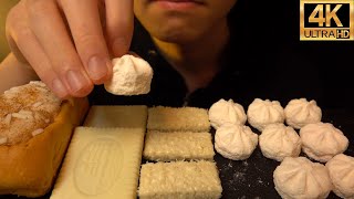 ASMR White Meringue Cookies And White Chocolate No Talking Eating Sound 吃播먹방 4K [upl. by Ramsay]