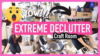 🤯 EXTREME Craft Room Declutter  CRAFT ROOM Clean With Me 2022 [upl. by Aerona]