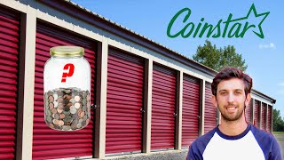 Cashing in Coins Found in ABANDONED Storage Unit  Using Coinstar [upl. by Yrtneg]