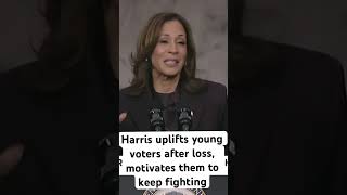 Harris uplifts young voters motivates them to keep fighting at concession speech [upl. by Yruy]