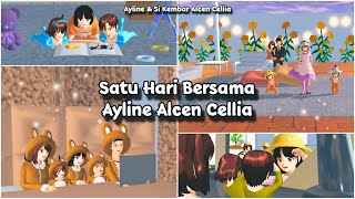 Ayline amp Si Kembar Alcen Cellia  Satu Hari Bersama Ayline Alcen Cellia  Sakura School Simulator [upl. by Revkah]