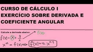 Derivada e Reta tangente com Coeficiente Angular no ponto Aula do Curso de Cálculo e Matemática [upl. by Geoff31]