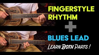 Learn a percussive fingerstyle rhythm and a blues lead in this minor key jam  Guitar Lesson  EP584 [upl. by Tdnerb]