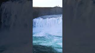 Chasing the Northern Lights at Godafoss Magical Journey Icelands Iconic Waterfall Shorts [upl. by Eednyl]