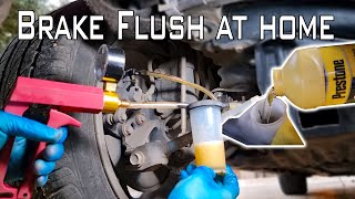 Here is How to TEST and FLUSH brake fluid without removing wheelsone man brake fluid change [upl. by Qahsi]