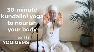 30 minute kundalini yoga to nourish your body  Kriya for Spine Colon amp Organs  Yogigems [upl. by Jenilee]