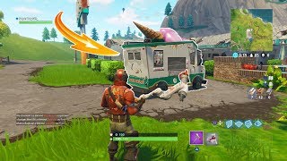 FORTNITE  LES EMPLACEMENTS DE 5 CAMIONS DE GLACE [upl. by Alenairam]