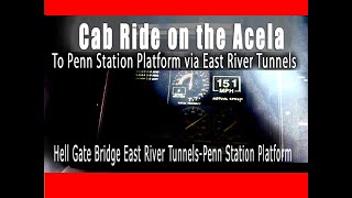 Acela Cab Ride Hell Gate Bridge to Penn Station by East River tunnels Best viewed at 640 x 480 [upl. by Aslin]