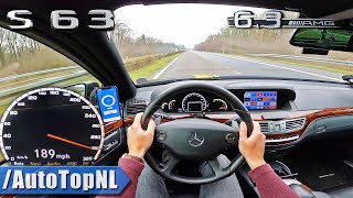 Mercedes S63 AMG W221 TOP SPEED on AUTOBAHN 189MPH302KMH by AutoTopNL [upl. by Asille]