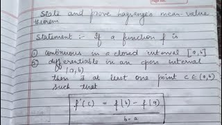 Lagranges mean value theorem  proof  BSc calculus paper [upl. by Notniw435]