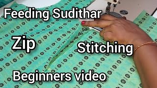 Feeding Sudithar Top zip Stitching Video in Tamil  Sudithar Top with Zip Stitching Thangam Tailor [upl. by Akerue]