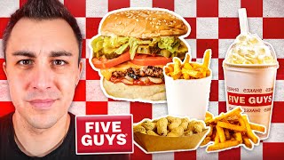 JE TESTE LES BURGERS FIVE GUYS  et le milkshake au bacon [upl. by Eissed]