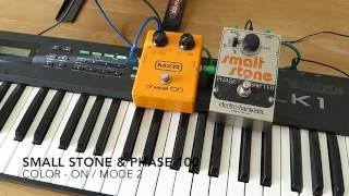 EHX Small Stone vs MXR Phase 100 with Synthesiser Kawai K1 [upl. by Leuqer471]