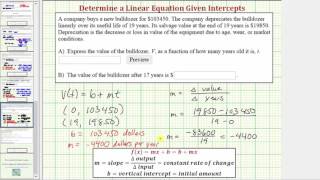 Ex Model Depreciation Using a Linear Function Determine Slope [upl. by Arze425]