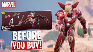 IRON MAN MK 45 BUNDLE  Gameplay  Combos Before You Buy Fortnite x Marvel [upl. by Notlem]