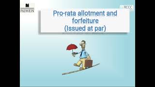 92 Prorata Allotment and Forfeiture Issued at Par  Issue of Shares Class 12 [upl. by Sami]