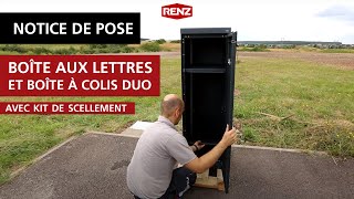 Boîte aux lettres et à colis DUO avec kit de scellement [upl. by Lekcar]