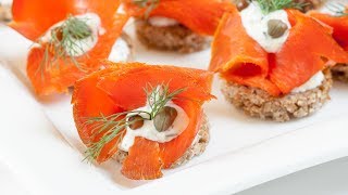 How to Make Smoked Salmon Canapés  Best Smoked Salmon Canapes  Finger Food [upl. by Lasiaf]