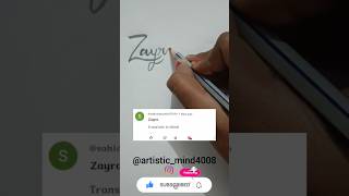 quotZAYRAquot Name ArtLike share subscribe and commentart nameart zayracalligraphy viralart artist [upl. by Redan]