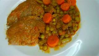 Filetes de ternera guisados con verduras FÁCIL y RIQUÍSIMO [upl. by Puett771]