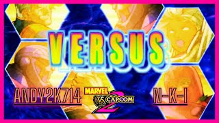 Marvel Vs Capcom 2  ▶andy2k714 🇱🇷 VS NKI 🇱🇷 🥇High level Players🥇 FT5 [upl. by Wallis]