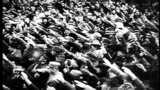 Citizens of Villach Austria celebrate the Anschluss Annexation by GermanyHD Stock Footage [upl. by Lunette]