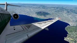 P3Dv44 Maddog X MD82 Alitalia Naples LIRN To Podgorica LYPG [upl. by Lacee]