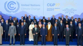 COP 27 Family photo of the heads of state and government  AFP [upl. by Lehcear]