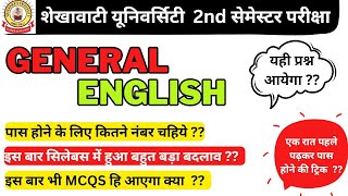 shekhawati university 2nd semester english syllabus  pdusu general english important question [upl. by Riannon]