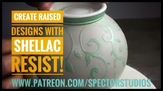 Learn To Decorate Your Pottery Using Shellac Resist  Pottery Demonstration [upl. by Oeflein]