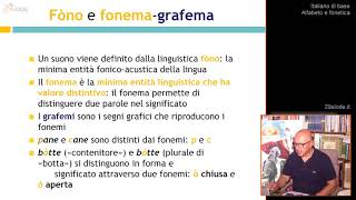 Italiano di base  Alfabeto e fonetica  Videocorso Italiano per alunni stranieri 29elode [upl. by Acimat]