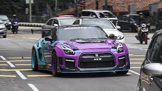 CRAZIEST LIBERTY WALK NISSAN GTR R35 自由に歩く SUPERCARS in MALAYSIA [upl. by Pattie]