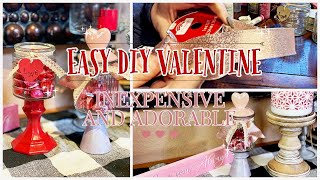 VALENTINES DAY DIY High End Candy Jar Dollar Tree DIYWalmart [upl. by Enitsugua]