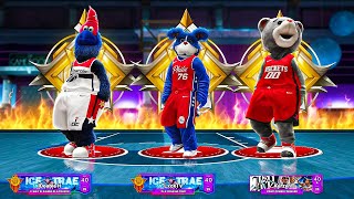 The 1ST LEGEND NBA MASCOT TRIO in 2K22 Three BANNED ISO BUILDS TAKEOVER the STAGE on NBA2K22 [upl. by Brenton789]